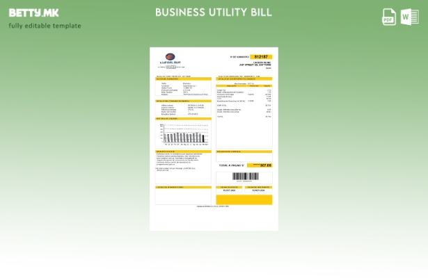 Модерен стил шаблон за деловни сметки за комунални услуги Перу Луз де Сур